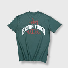 Stüssy Green T-shirt With "Extra Tough Workwear" Graphic