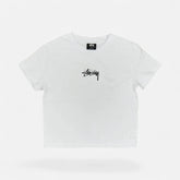 Stussy Womens White 8 Ball Graphic Baby T-shirt (Uk8)