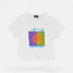 Stüssy Womens White "Love And Peace" Baby T-shirt
