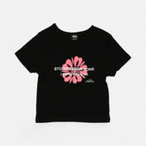 Stüssy Womens Black Pink Flower Graphic Baby T-shirt