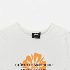 Stüssy Womens white Orange Flower Graphic Baby T-shirt