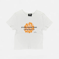 Stüssy Womens white Orange Flower Graphic Baby T-shirt