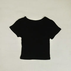 Stüssy Womens Black Embroidered Spellout Baby T-shirt