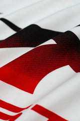 Hellstar Abstract Racing Curved Logo Graphic T-Shirt (White / Red)