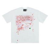 Hellstar Abstract Bleed Graphic T-Shirt (White / Red)