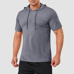 Mens Fashion Athletic Hoodies T-shirt Sport Sweatshirt Solid Color