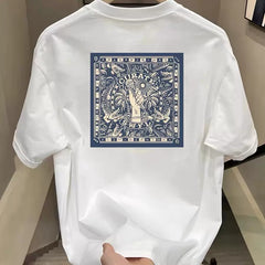 Foreign trade label cutting and final order counter withdraws American style heavyweight pure cotton short sleeved T-shirt for men and women summer trendy brand loose couple