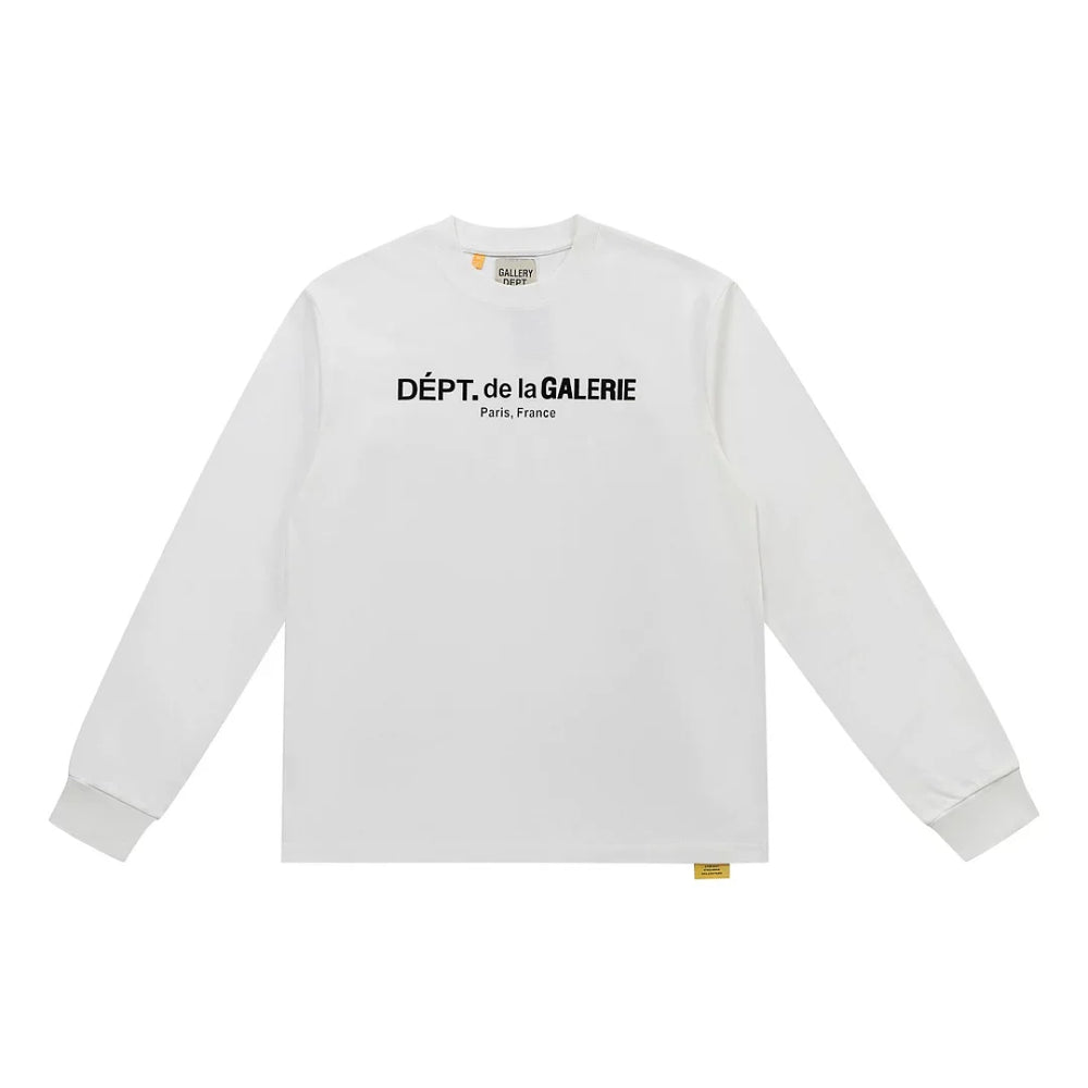 Gallery Dept. Front-Logo DÉPT. de la GALERIE Long Sleeve T-Shirt - White