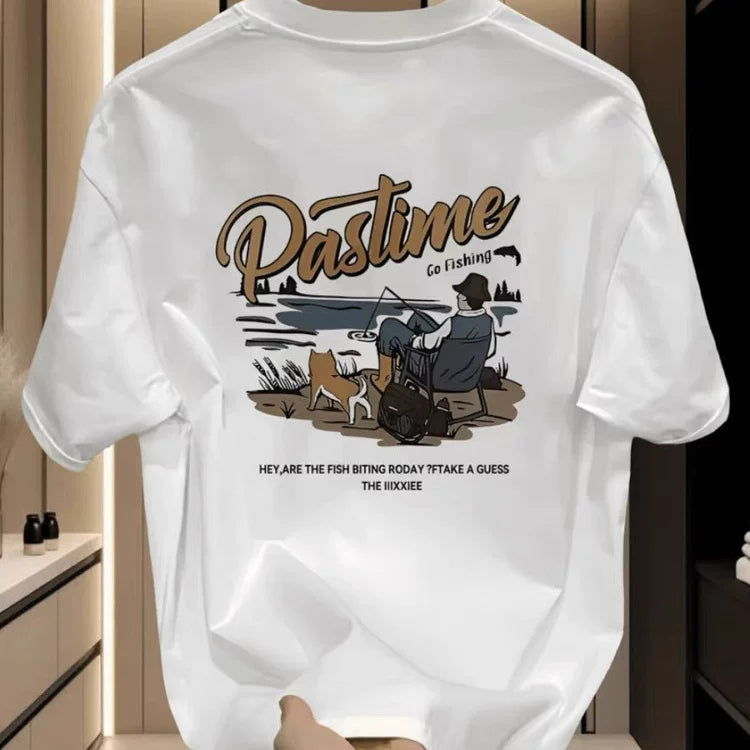 Brand Foreign Trade~Cut Label Outlets Counter Hong Kong Style Fashion New Printed Short sleeved T-shirt Men's and Women's Versatile Large Size