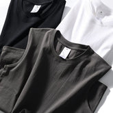 Minimalist style! Soft and comfortable! Foreign trade men's summer high weight casual round neck pure cotton base camisole