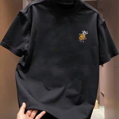 Top brand foreign trade counter tail goods leakage~Summer leisure creative design loose men's and women's pure cotton short sleeved T-shirt