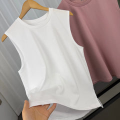Wearing clothes is not stuffy! Skin friendly and breathable! Foreign trade men's summer simple and versatile sleeveless casual short sleeved vest trend