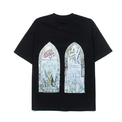 Who Decides War Stained Glass Arch Graphic Black T-Shirt