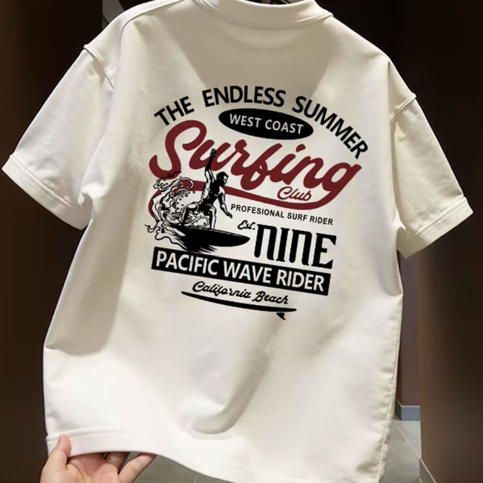 Top brand foreign trade counter tail goods leakage~High quality light luxury trendy brand American pure cotton short sleeved round neck versatile loose fit