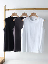 Daily order! Cotton breathable! Summer men's foreign trade washed Xinjiang long staple cotton solid color casual shoulder sweat vest