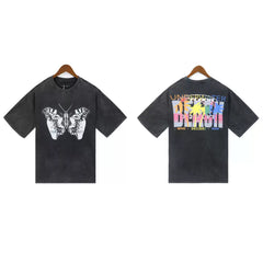 Who Decides War Butterfly Sunset Graphic Washed T-Shirt