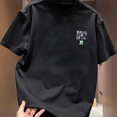 High quality luxury Korean style heavyweight pure cotton short sleeved T-shirt, loose and versatile, with a focus on picking up leftover goods from top foreign trade counters