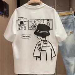Brand foreign trade~Cutting labels, picking up leaks, counter surplus orders, printed short sleeved T-shirts for men and women, casual and versatile, trendy and three-dimensional sense