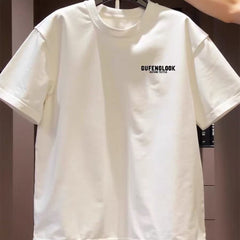 Top brand foreign trade counters are picking up leftovers~High quality light luxury pure cotton short sleeved T-shirt with simple letter printing and loose fashion trend