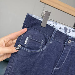 Cut the label! The pen is quite stylish! Foreign trade men's spring and summer thin, breathable, comfortable, elastic straight leg casual jeans