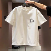 Top Brand Foreign Trade Counter Tail Picking Up~Pure Cotton Short sleeved T-shirt with Simple Letters, Loose and Versatile Trendy Round Neck Top
