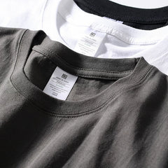 Minimalist style! Soft and comfortable! Foreign trade men's summer high weight casual round neck pure cotton base camisole