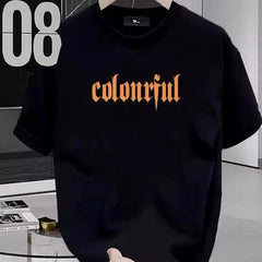 Brand foreign trade label cutting, tail order clearance, leak detection, American fashion brand retro printed pure cotton T-shirt, men's and women's design sense