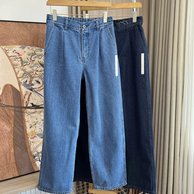 Recommended for self retention! Washed soft! Foreign trade men's autumn outdoor loose and versatile straight leg casual jeans trend