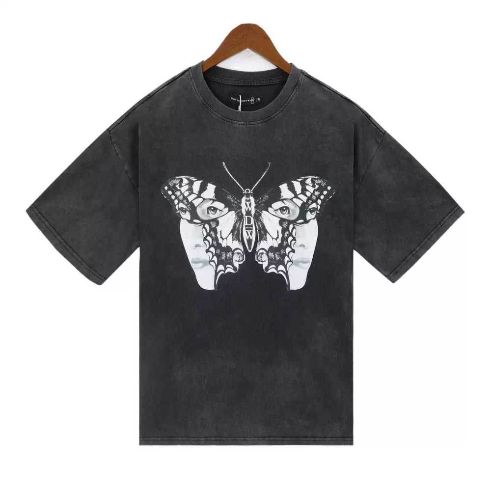 Who Decides War Butterfly Sunset Graphic Washed T-Shirt