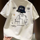 Top brand foreign trade counters are picking up leftover goods~Short sleeved t-shirts, high-quality pure cotton, loose fit, large size, heavy weight, simple men's and women's styles