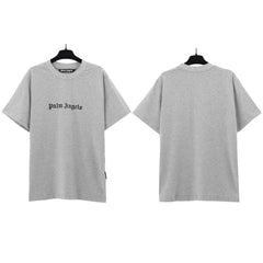Palm Angels Classic Small Gothic Logo T-Shirt - Heather Grey
