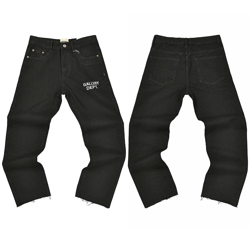 Gallery Dept. Logo Print Washed Black Denim Jeans