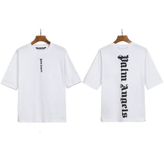 Palm Angels Vertical Logo Print White T-Shirt