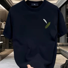 Overseas order backlog~Withdrawn foreign trade retro casual simple printed short sleeved t-shirt with cut label, summer men's and women's loose fit