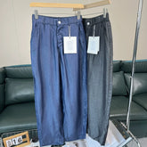 Heavy 100 day silk! Anti wrinkle sagging! Summer men's lightweight, breathable, loose straight leg jeans trend for foreign trade