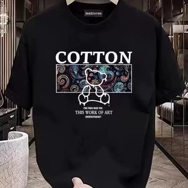 Foreign trade clearance~Cutting labels, tail goods, counter, picking up leaks, heavy-duty trendy brands, heavy-duty pure cotton short sleeved T-shirts, men's and women's loose large sizes