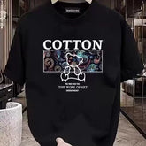 Foreign trade clearance~Cutting labels, tail goods, counter, picking up leaks, heavy-duty trendy brands, heavy-duty pure cotton short sleeved T-shirts, men's and women's loose large sizes