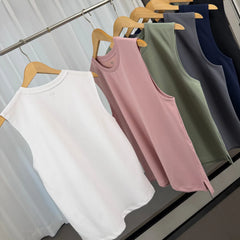 Wearing clothes is not stuffy! Skin friendly and breathable! Foreign trade men's summer simple and versatile sleeveless casual short sleeved vest trend