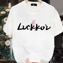 Overseas order backlog~Withdrawal of foreign trade trendy brand pure cotton short sleeved T-shirt with cut label for couples in summer loose fit plus size
