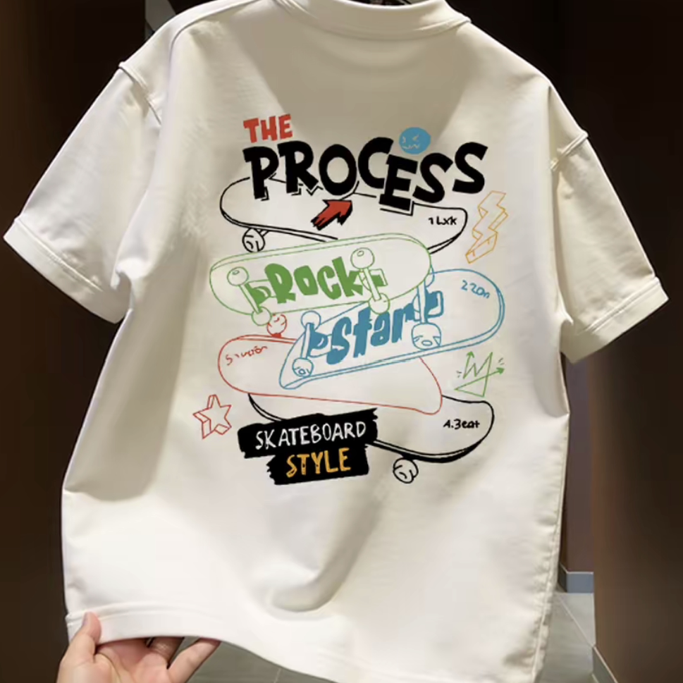 Top brand foreign trade counters are picking up leftover goods~High quality light luxury Korean style trendy brand heavyweight pure cotton short sleeved T-shirt for men and women