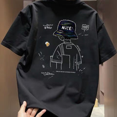 Top brand foreign trade counters are picking up leftover goods~Short sleeved t-shirts, high-quality pure cotton, loose fit, large size, heavy weight, simple men's and women's styles