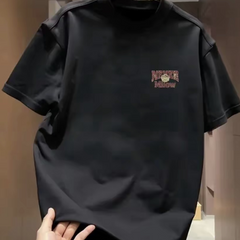 大牌外贸专柜尾货捡漏~高品质轻奢复古纯棉短袖T恤宽松圆领百搭潮