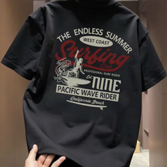 Top brand foreign trade counter tail goods leakage~High quality light luxury trendy brand American pure cotton short sleeved round neck versatile loose fit