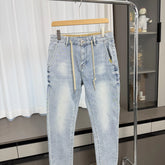 H remaining orders! Wash with water to make it old! Soft and comfortable! Spring and summer men's foreign trade fashion casual nine quarter jeans