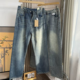 Keep good cattle for yourself+retro fermented, washed and ground white! Spring Men's Foreign Trade Fashion Versatile Comfortable Elastic Jeans Trend