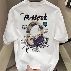 Top Brand Foreign Trade Counter Tail Stock Leakage~Summer Trendy Brand Heavy Cotton Short sleeved T-shirt Men's and Women's Loose Large Size Top
