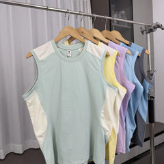 Mountain outdoors! Men and women can wear it! Foreign trade men's summer quick drying breathable contrasting casual T-shirt sports vest