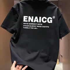 High quality luxury pure cotton short sleeved T-shirt with Korean letters, simple and versatile, and trendy