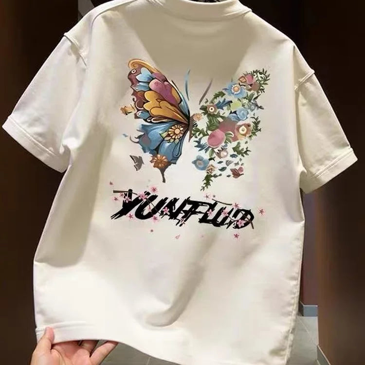 2026 new short sleeved T-shirt for both men and women, summer loose and trendy, simple half sleeved top, loose and versatile, casual