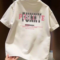 Summer fashion brand pure cotton short sleeved T-shirt with American high street design printed loose round neck popular top T-shirt for men and women